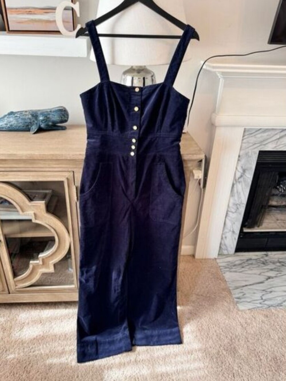 Anthropologie Joanie Corduroy Jumpsuit in Navy Size 12